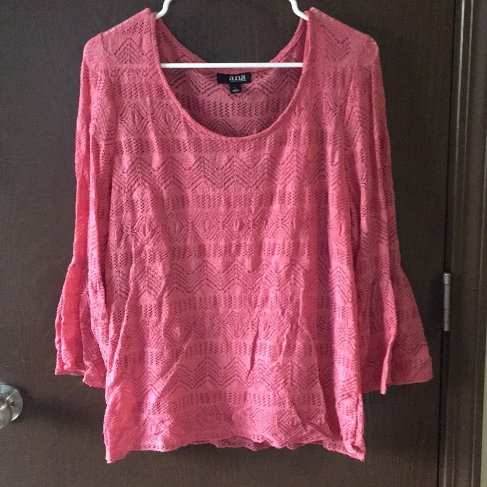 Pink 3/4 length bell sleeve